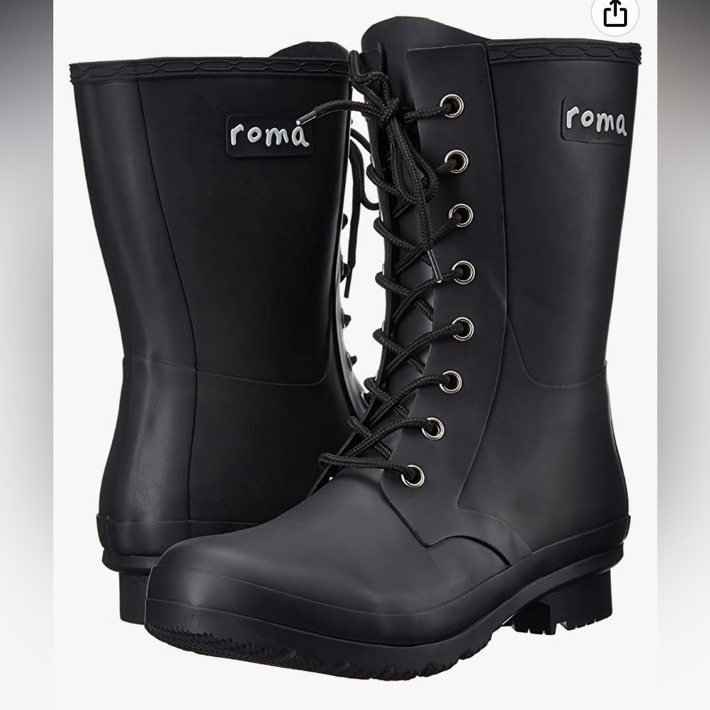 Roma Boots Women's EPAGA Short Lace-Up Rain Boots